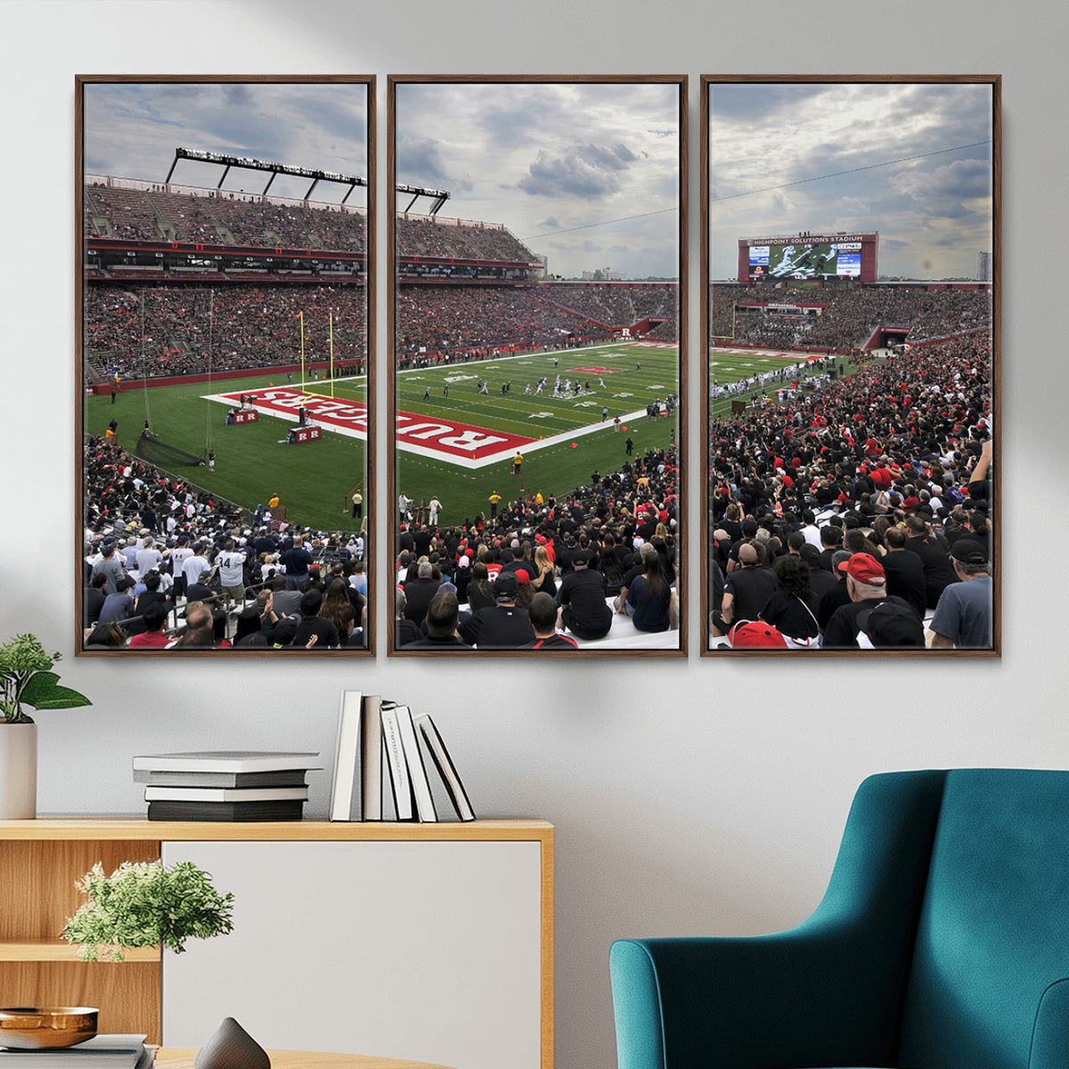 66777-MGV-CV-36X24 - Rutgers Scarlet Knights Football Team Print, SHI Stadium