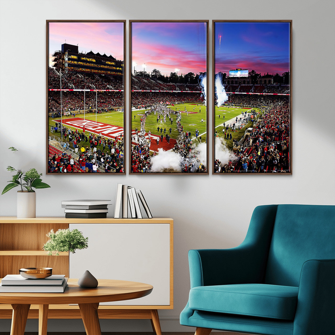 MGV-FC-48X32-3P - Stanford University Cardinal Football Team Print - Stanford Stadium Wall Art Canvas Print