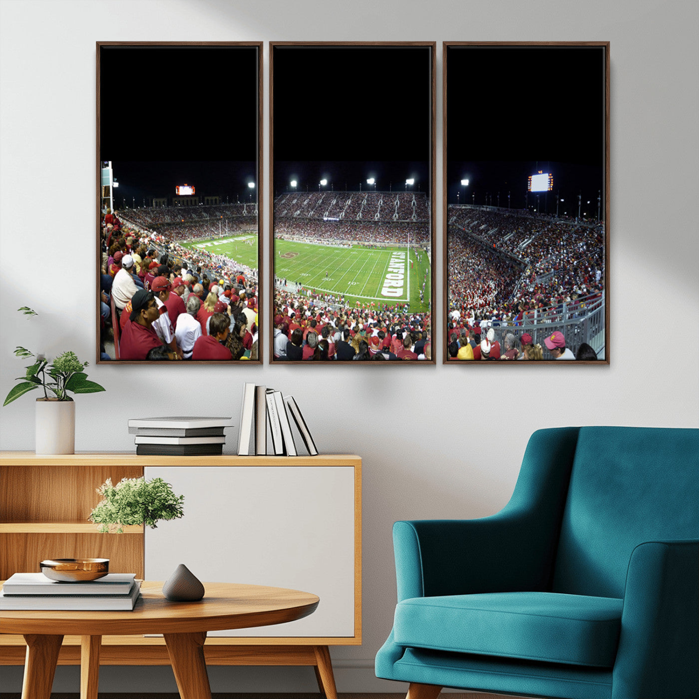 MGV-FC-48X32-3P - Stanford University Cardinal Football Team Print - Stanford Stadium Wall Art Canvas Print