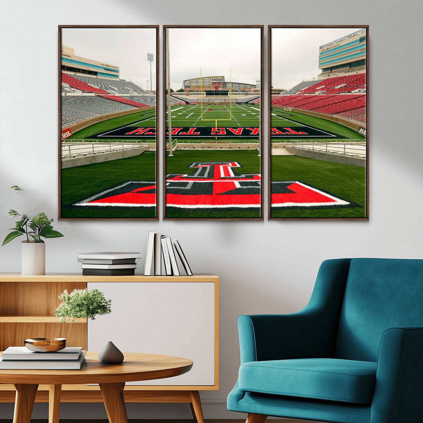 MGV-FC-48X32-3P - Texas Tech Red Raiders Football Team Print - Lubbock Jones AT&T Stadium Wall Art Canvas Print