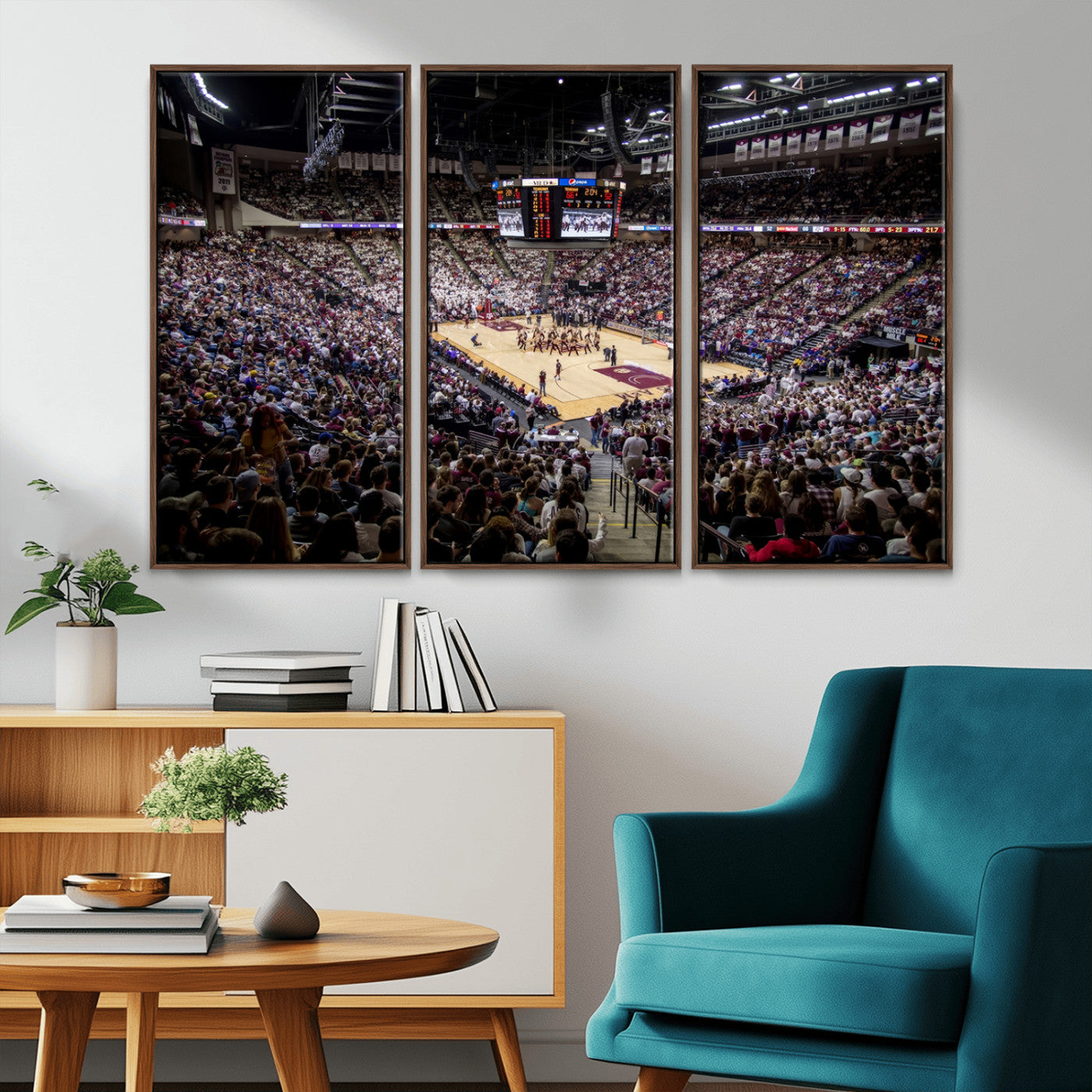 MGV-FC-48X32-3P - University of Nebraska Cornhuskers Basketball Team Print - Lincoln Red Arena Wall Art Canvas Print