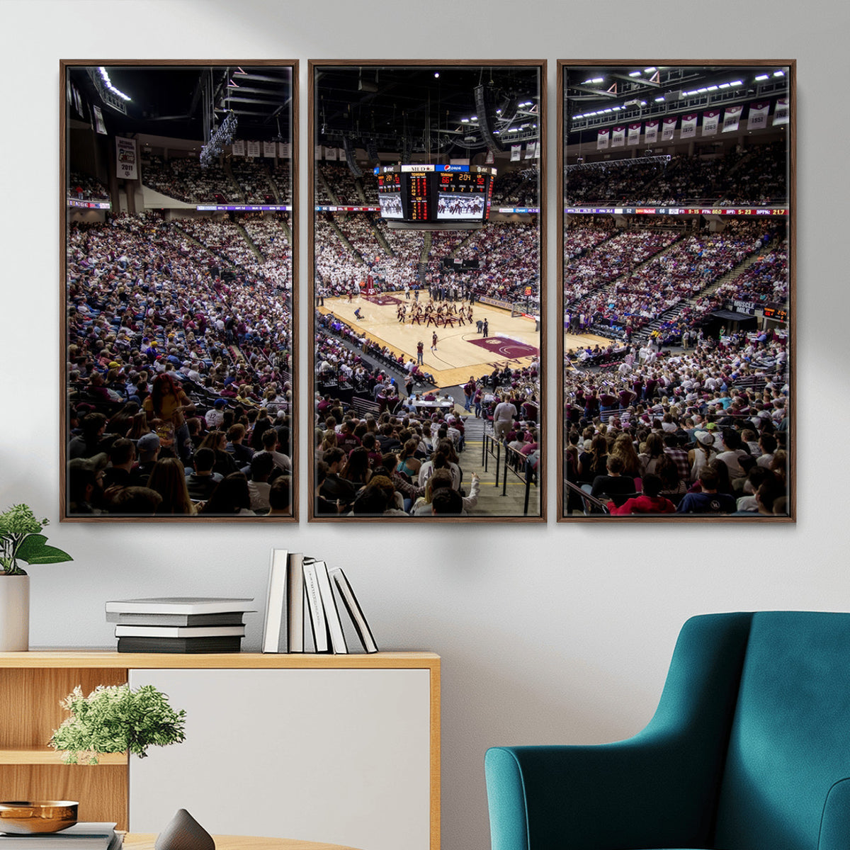 76876-MGV-CV-36X24 - University of Nebraska Cornhuskers Basketball Team Print - Lincoln Red Arena Wall Art Canvas Print