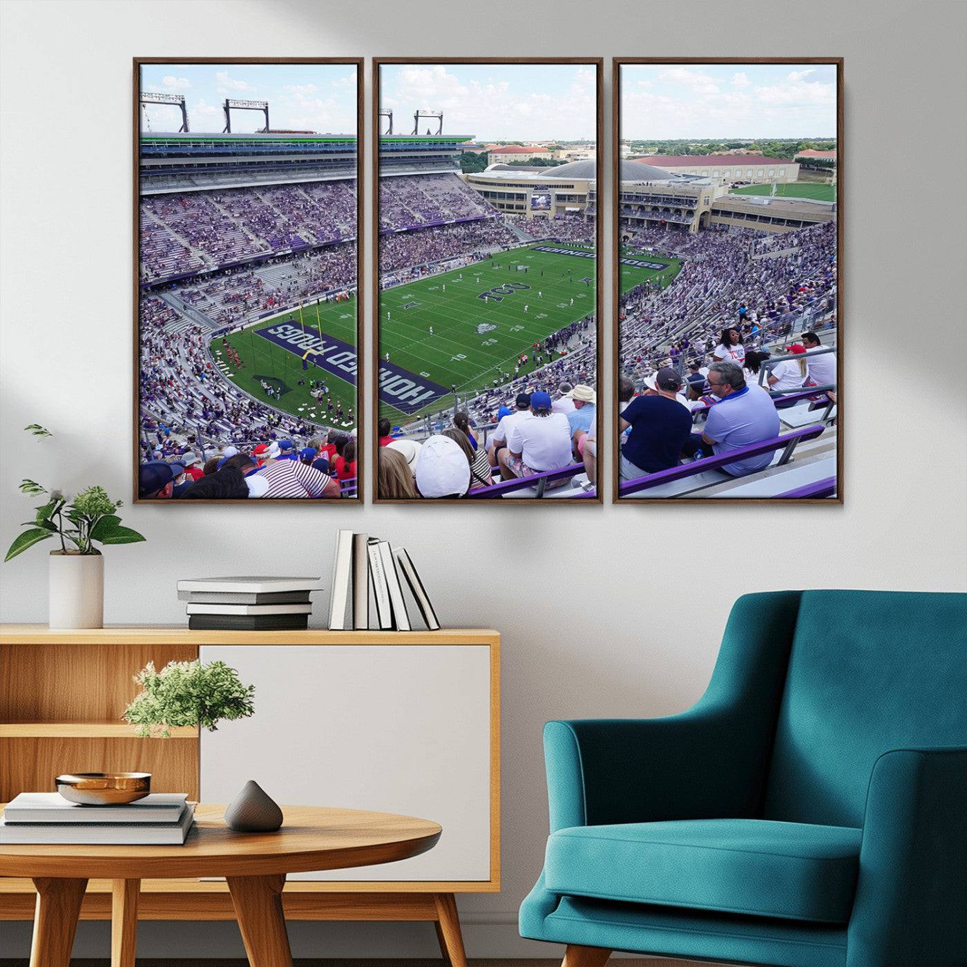MGV-FC-48X32-3P - The Texas Christian University TCU Horned Frogs Football Team Print - Fort Worth Amon G. Carter