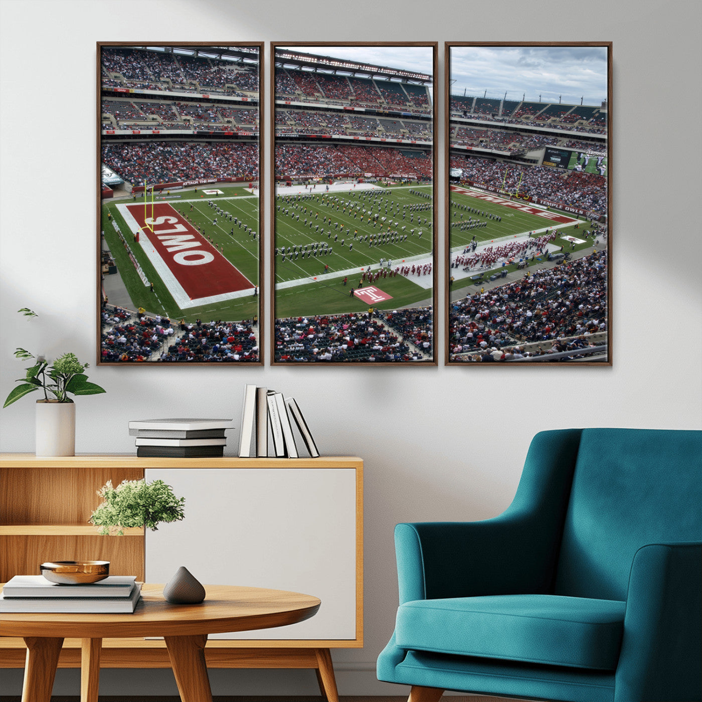 MGV-FC-48X32-3P - The Temple University Owls Athletics Team Print - Philadelphia Lincoln Financial Field Stadium Wall