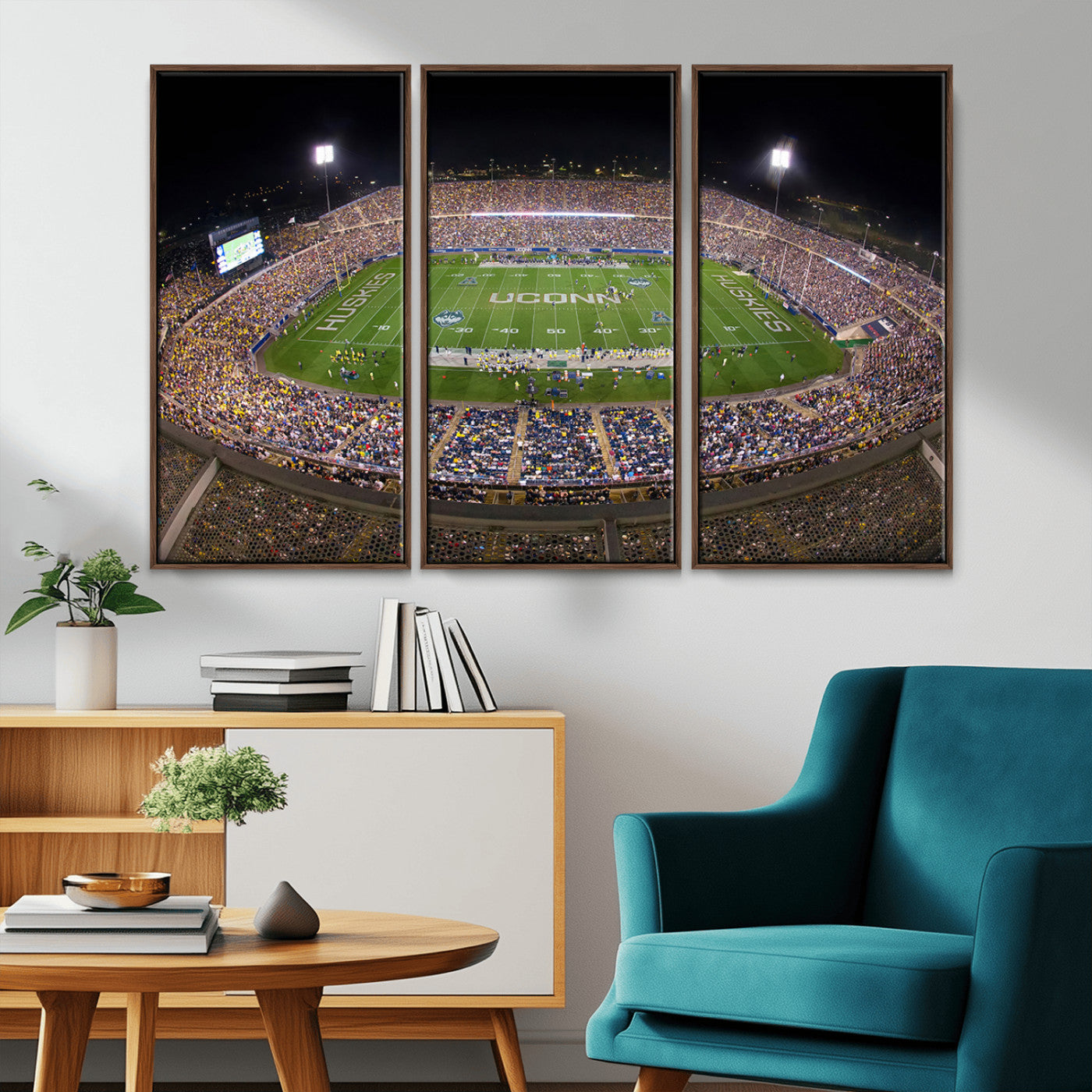 MGV-FC-48X32-3P - The University of Connecticut UCONN Huskies Football Team Print - East Hartford Pratt & Whitney