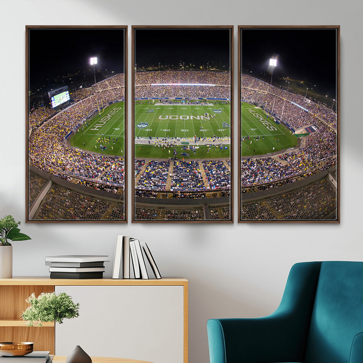 52855-MGV-CV-36X24 - The University of Connecticut UCONN Huskies Football Team Print, East Hartford