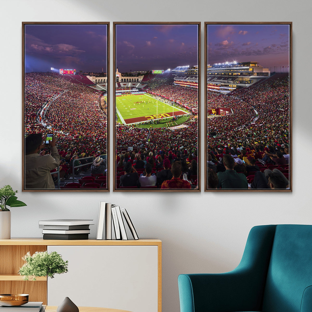 73373-MGV-CV-36X24 - The University of Southern California USC Trojans Football Team Print, Extra Large Game Room Wall Decor
