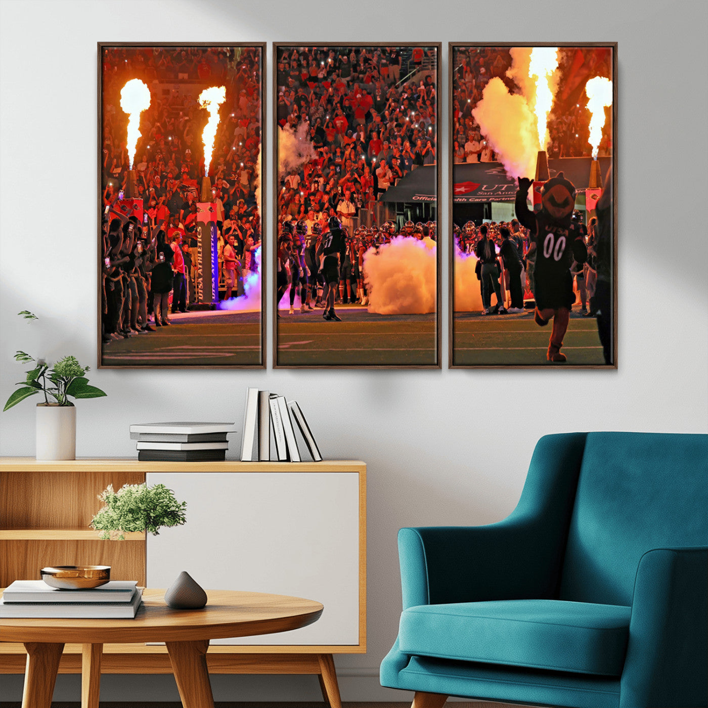 MGV-FC-48X32-3P - The University of Texas at San Antonio Roadrunners Football Team Print - San Antonio Alamodome Wall