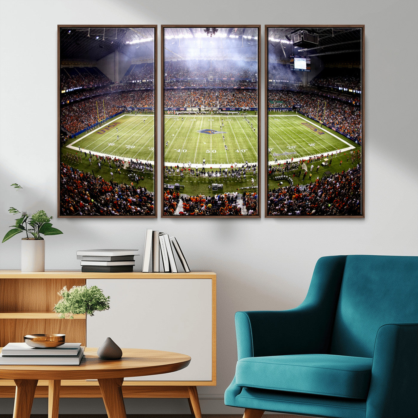 MGV-FC-48X32-3P - The University of Texas at San Antonio Roadrunners Football Team Print - San Antonio Alamodome Wall