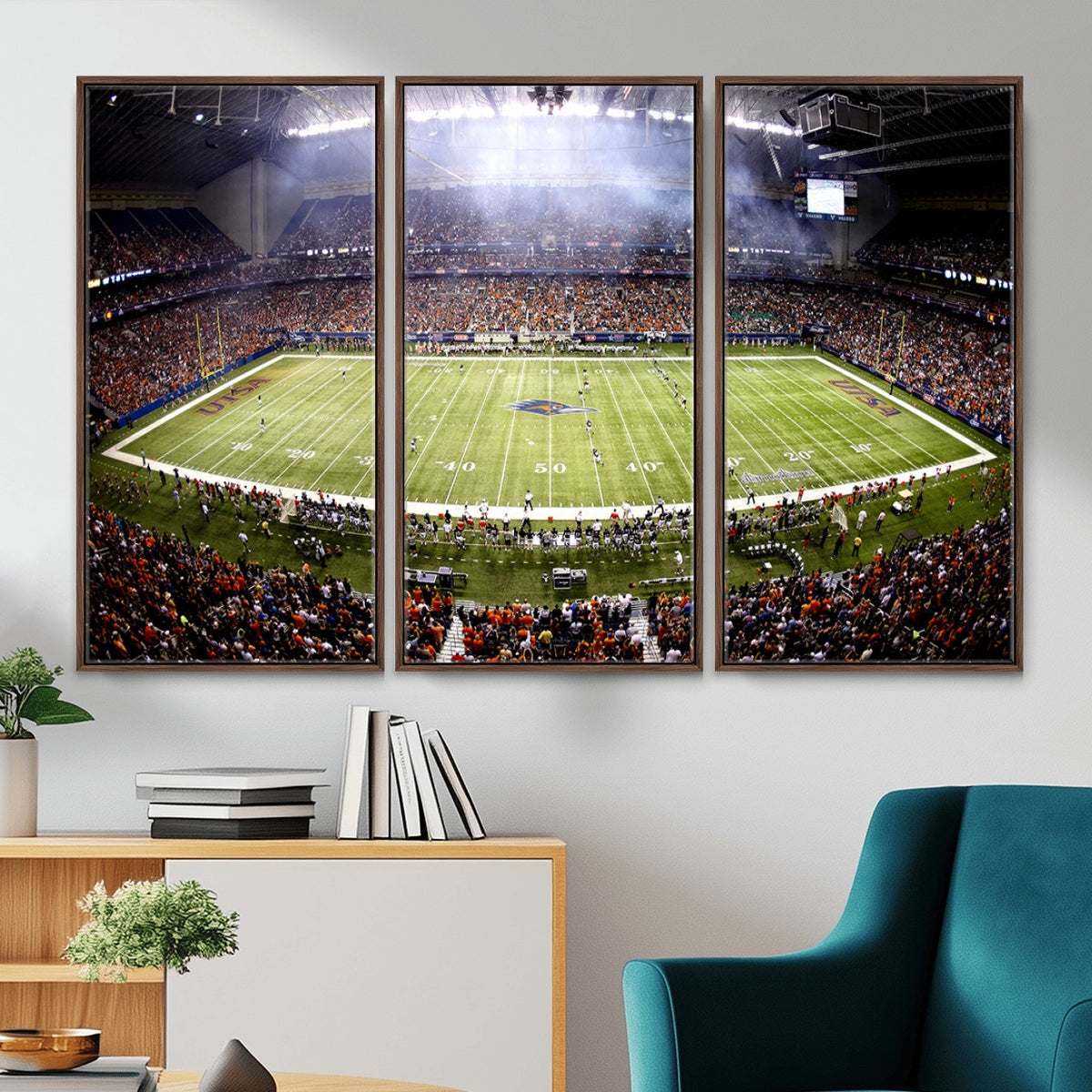 46972-MGV-CV-36X24 - The University of Texas at San Antonio Roadrunners Football Team Print, Framed and Ready to Hang