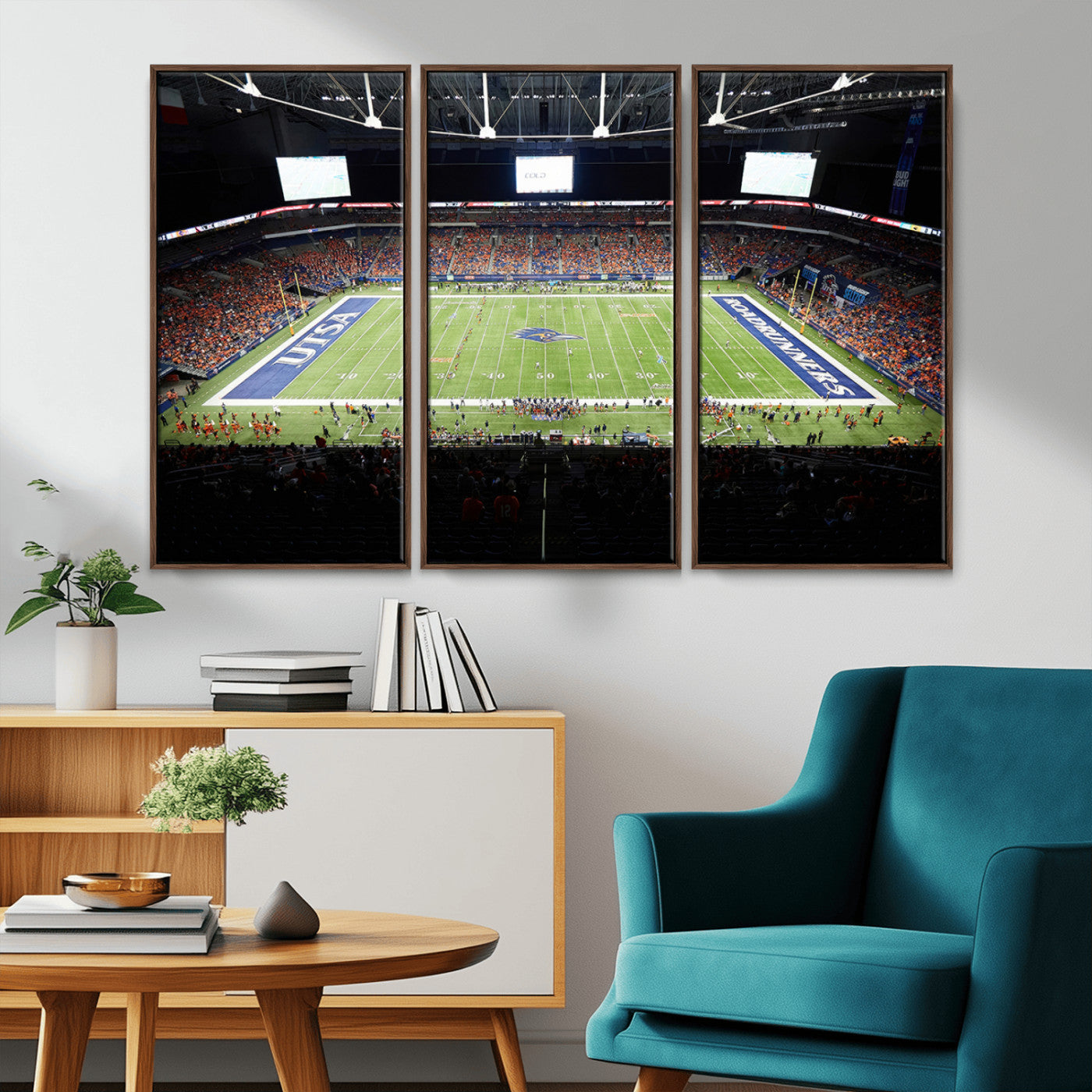 MGV-FC-48X32-3P - The University of Texas at San Antonio Roadrunners Football Team Print - San Antonio Alamodome Wall
