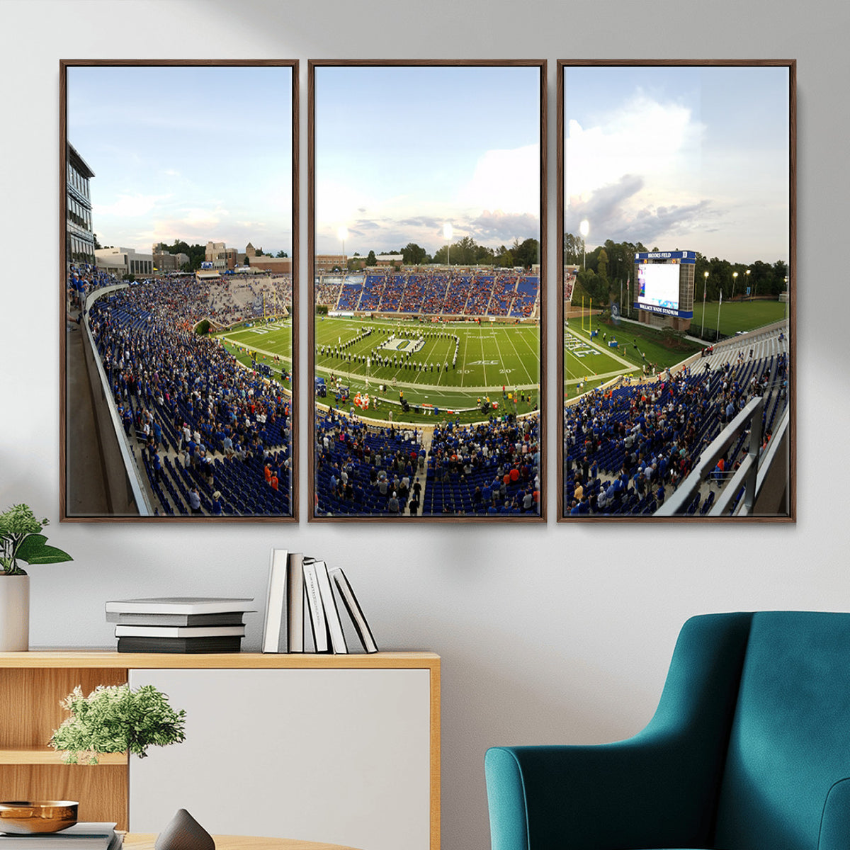 44850-MGV-CV-36X24 - The Duke University Blue Devils Football Team Print, Durham