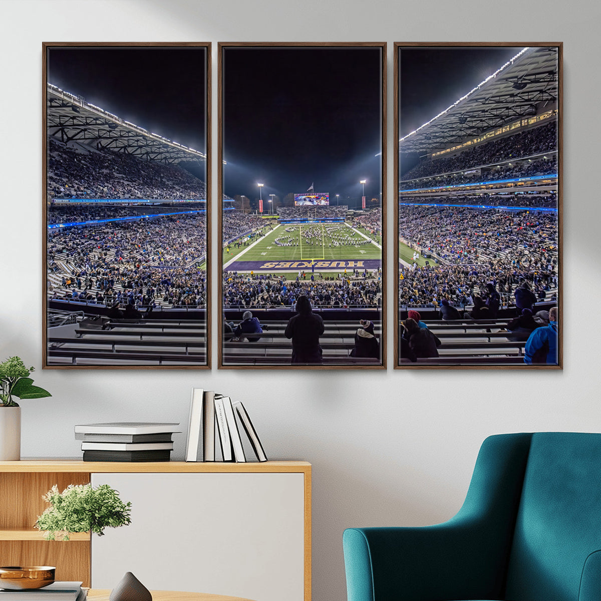 85780-MGV-CV-36X24 - The University of Washington Huskies Football Team Print, Extra Large Game Room Wall Decor