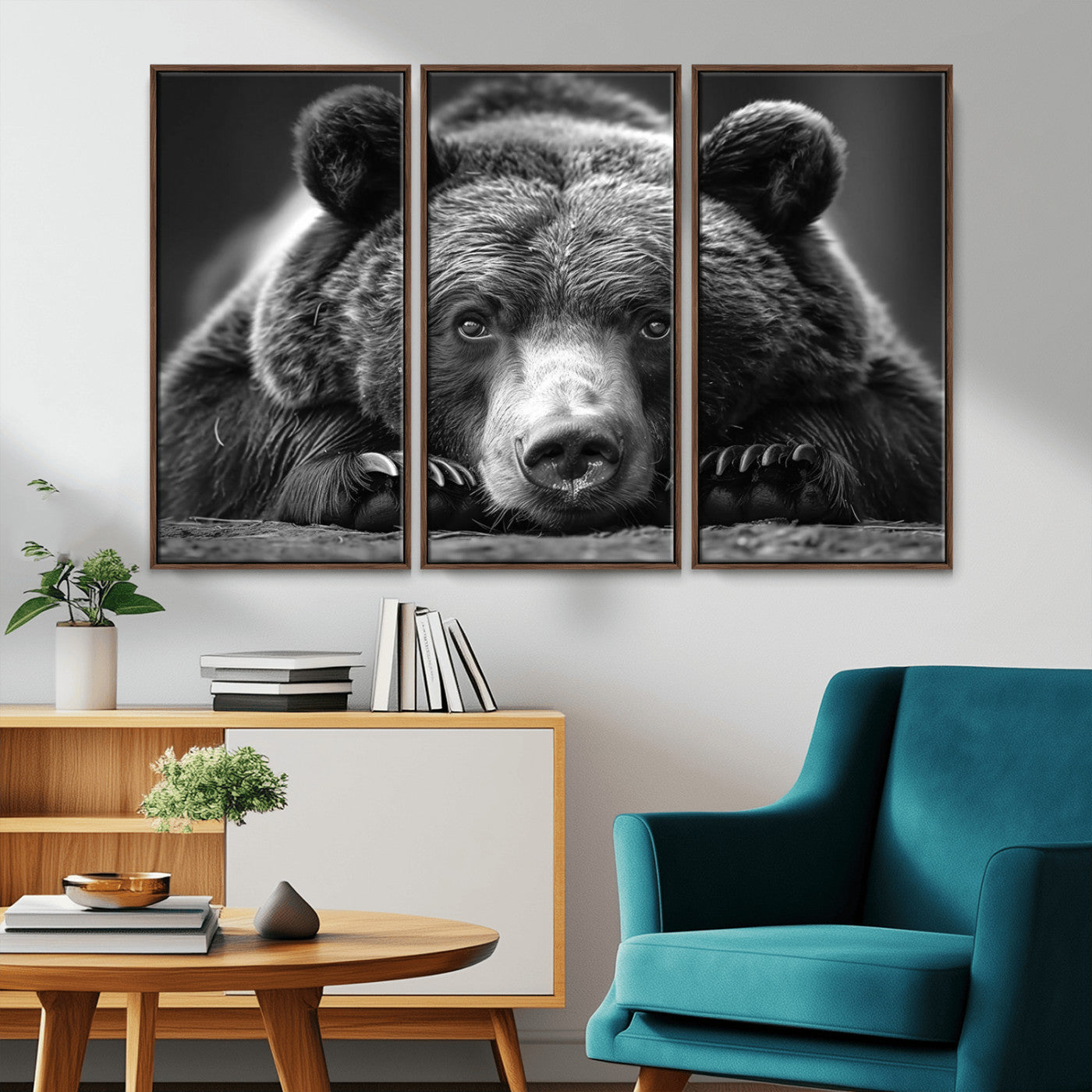 MGV-FC-48X32-3P - Resting Grizzly 399 Bear Canvas Print | Ready to Hang Wall Art | Rustic Cabin & Farmhouse Decor |
