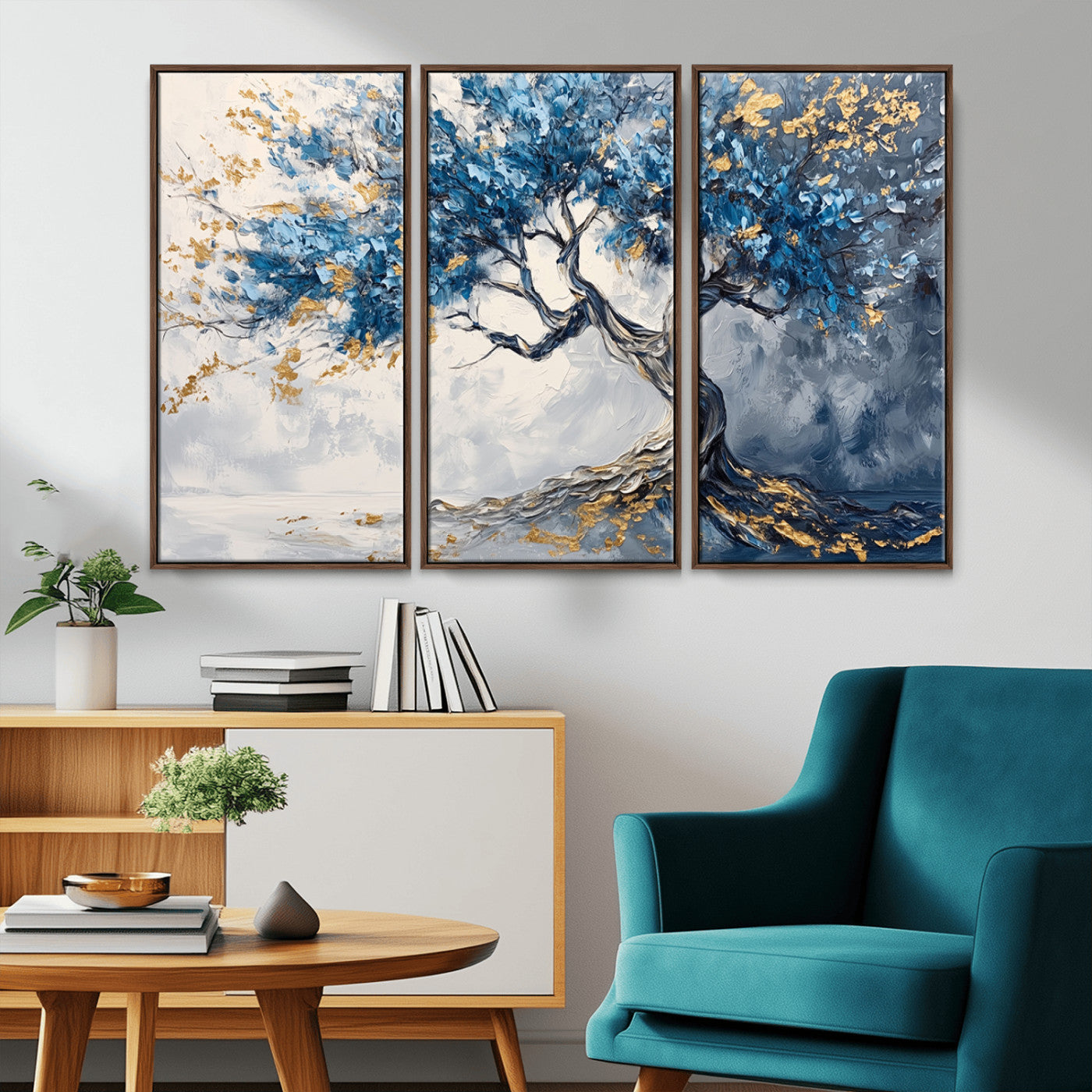 MGV-FC-48X32-3P - Abstract Tree Painting Canvas Wall Art | Tree of Life Painting Wall Art Canvas Print