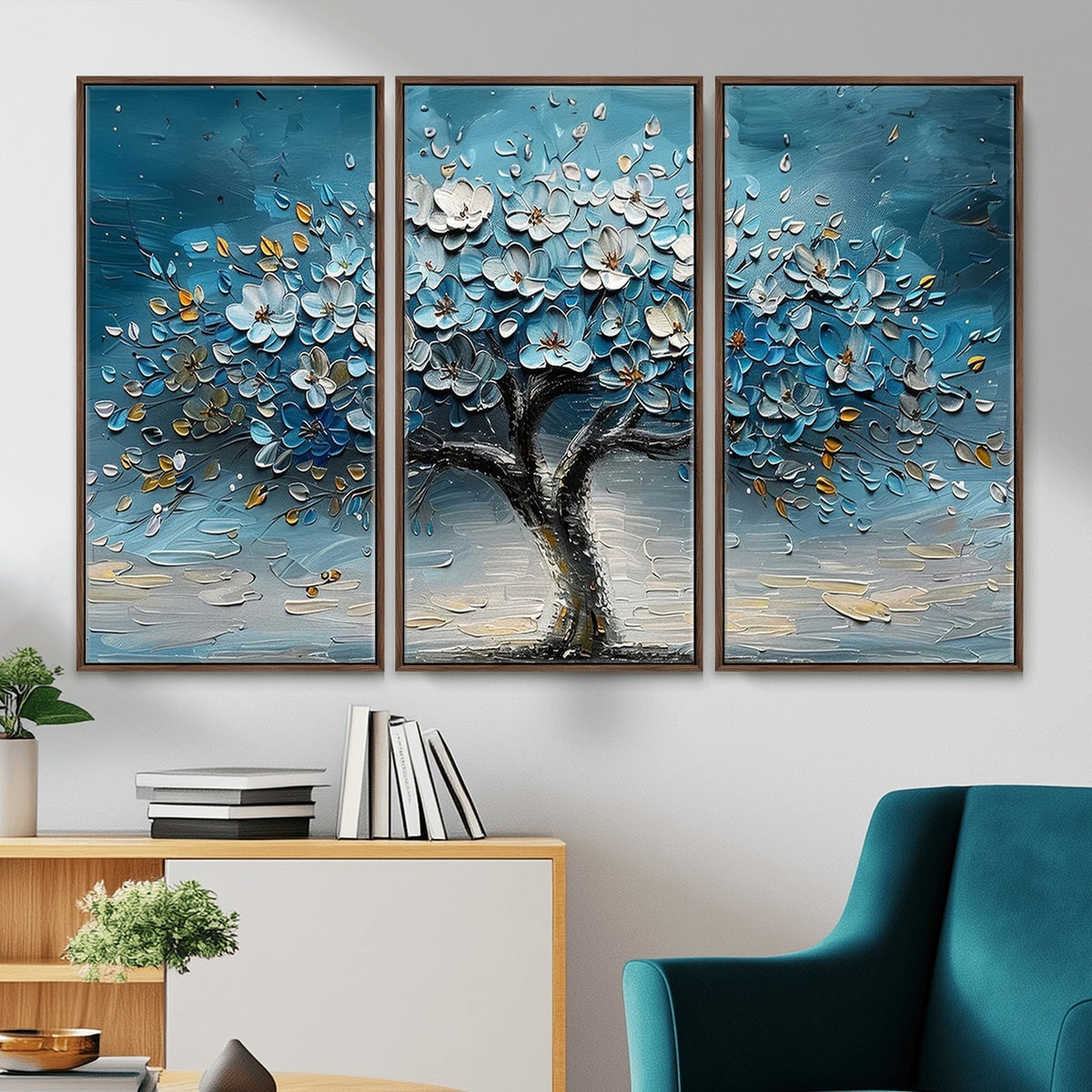 24109-_Poster-30x20 - Abstract Blooming Tree Wall Art Canvas Print, Floral Modern Home Decor