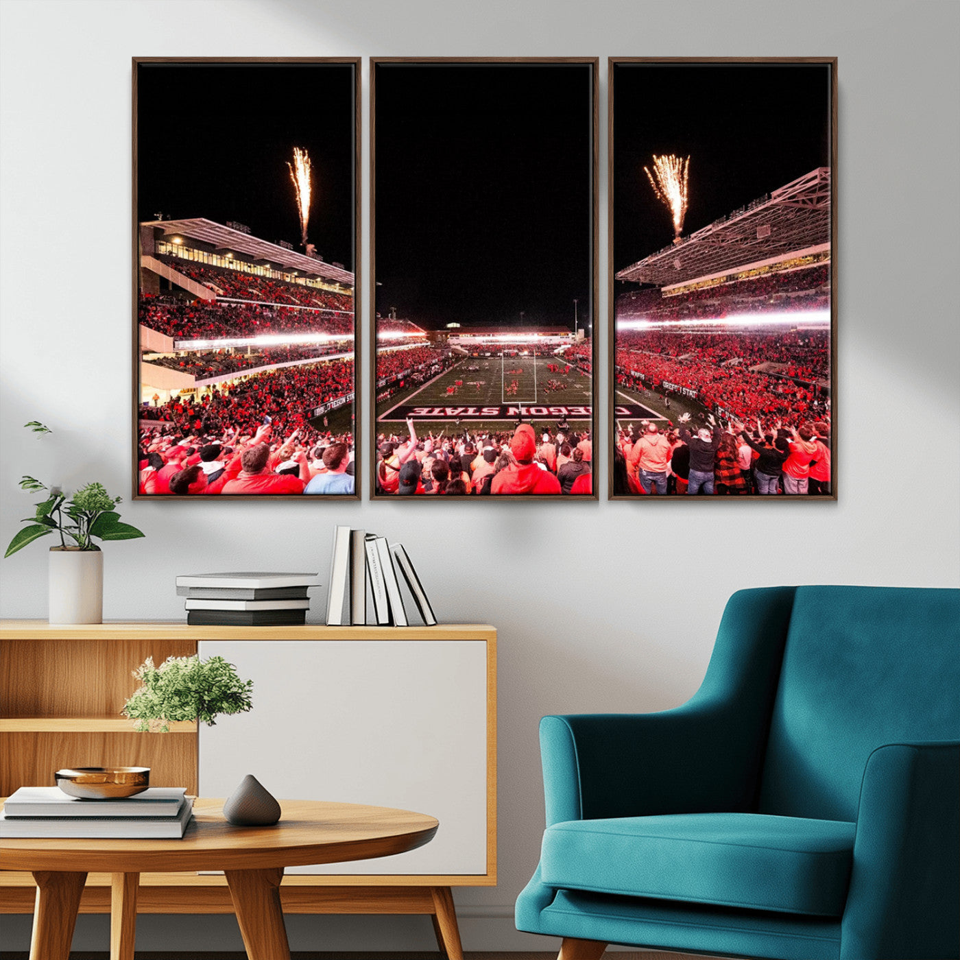 MGV-FC-48X32-3P - Oregon State Beavers Football Team Print - Corvallis Reser Stadium Wall Art Canvas Print