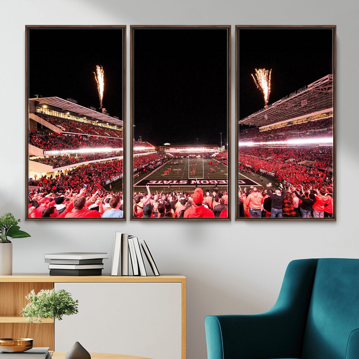 52633-MGV-CV-36X24 - Oregon State Beavers Football Team Print, Corvallis Reser, Framed and Ready to Hang