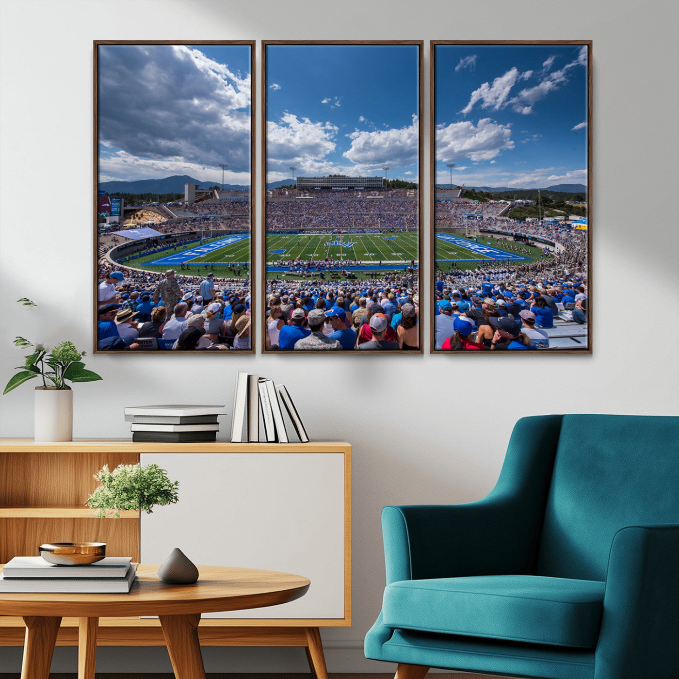 MGV-FC-48X32-3P - Air Force Falcons Football Team Print - Colorado Springs Falcon Stadium Wall Art Canvas Print
