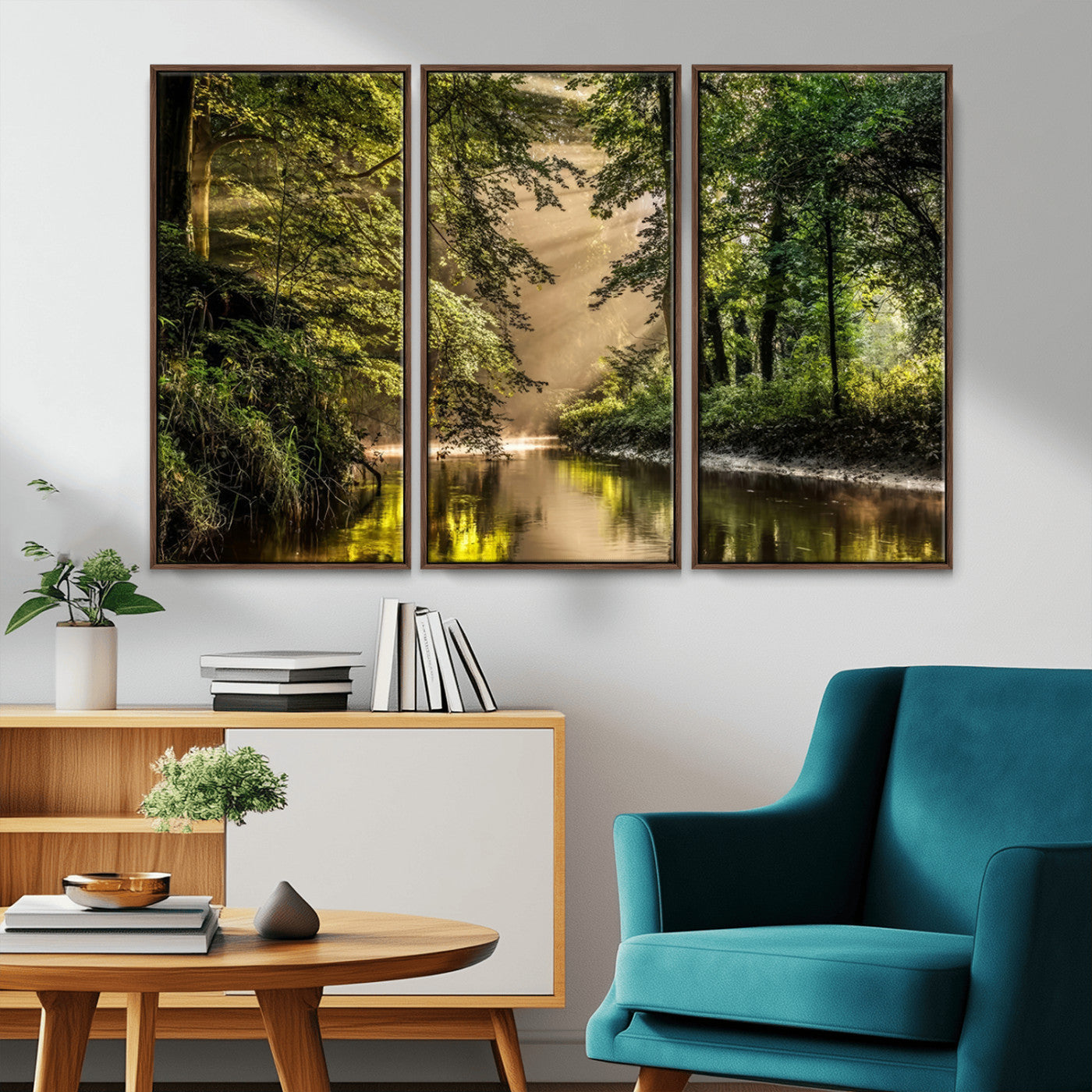 MGV-FC-48X32-3P - Forest Wall Art Print | River Landscape Wall Art | Perfect for Farmhouse Wall Decor, Cabin Wall Art