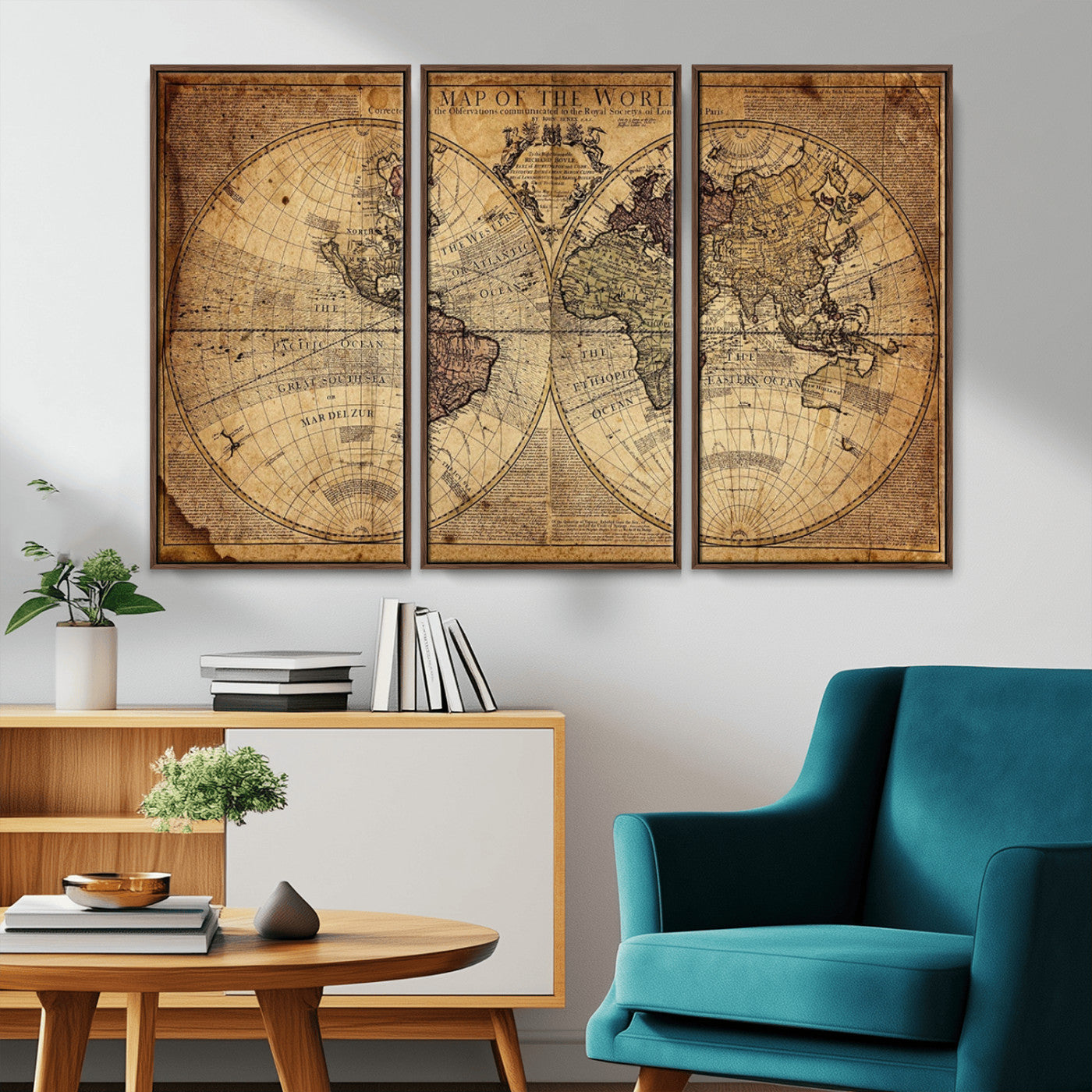 MGV-FC-48X32-3P - Push Pin World Map Canvas Print – Framed Wall Art for Couples to Track Their Travels – Anniversary