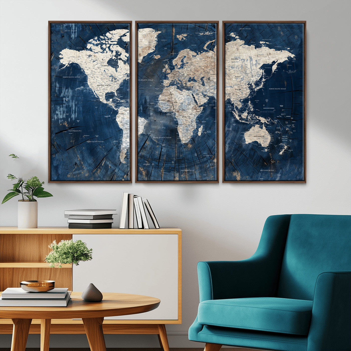 MGV-FC-48X32-3P - Push Pin World Map Canvas Print – Framed Wall Art for Couples to Track Their Travels – Anniversary