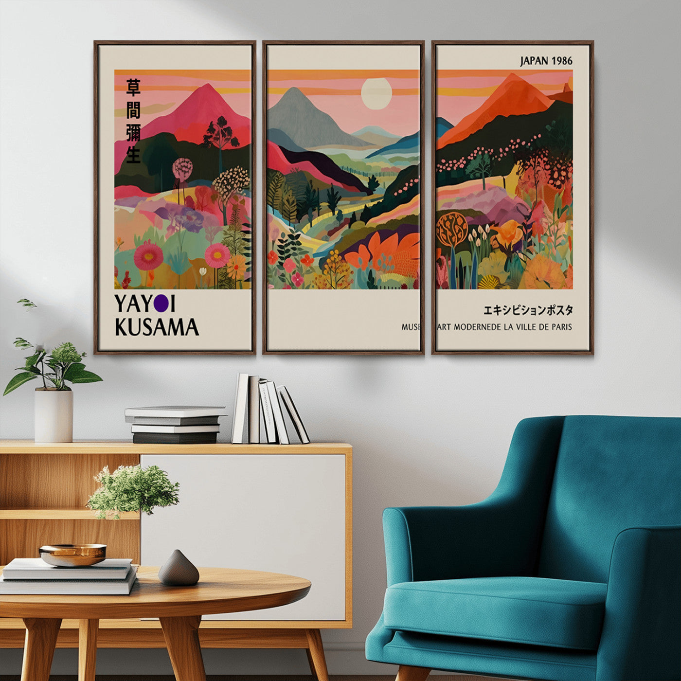 MGV-FC-48X32-3P - Yayoi Ba Bam 1986 Wall Art Print - Comes Away to Kiss Sabi Sabi Japanese Wall Art Print - Vibrant