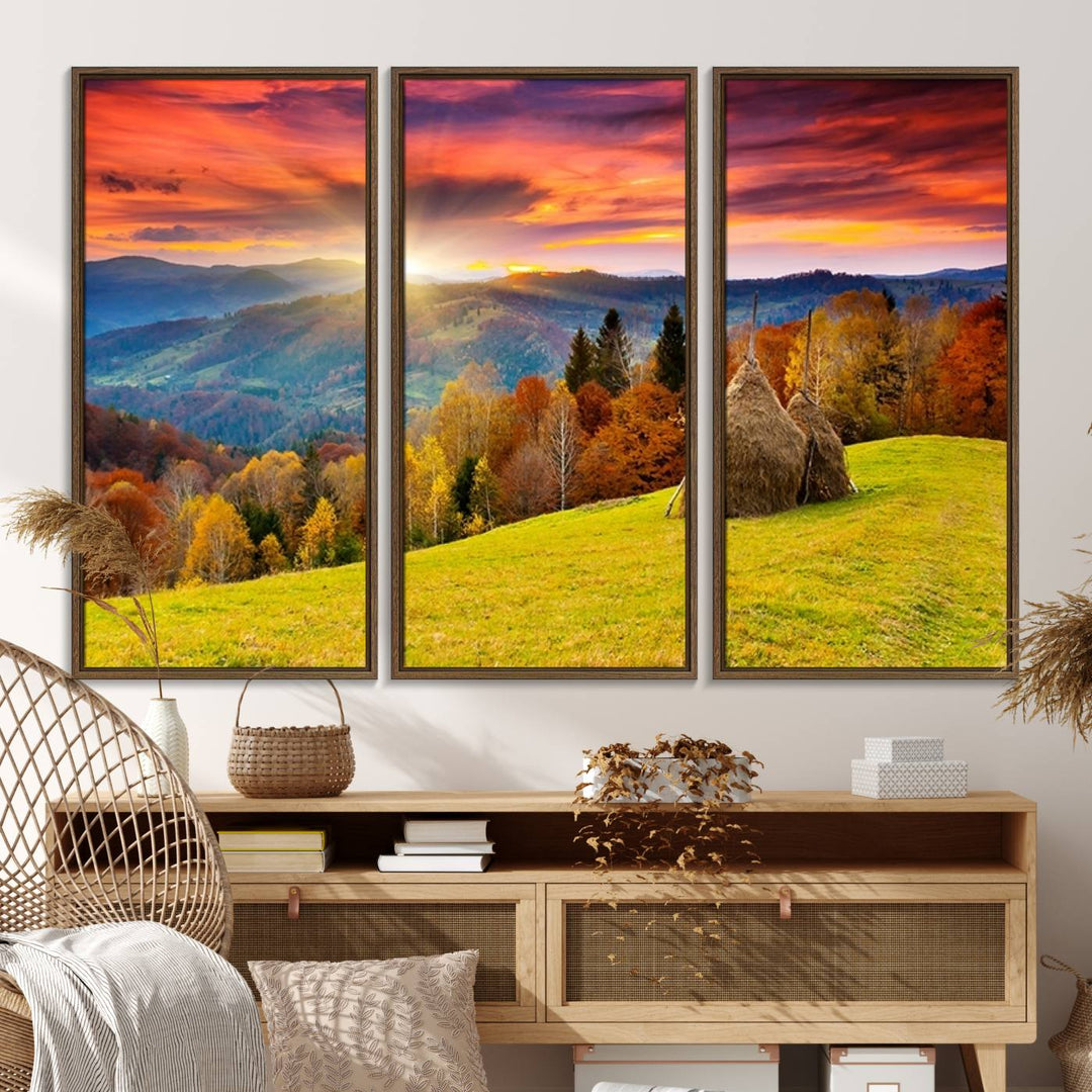 Landscape View Sunset museum-quality canvas art, ready to hang.