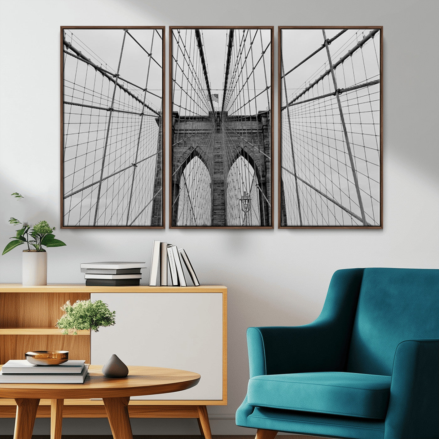 MGV-FC-48X32-3P - Large Brooklyn Bridge Wall Art Canvas Print