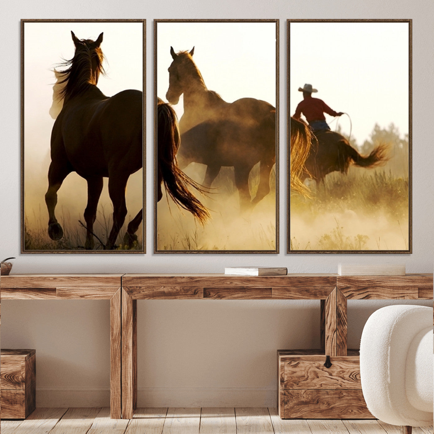 49068-MGV-CV-36X24-Horses and Cowboys Wall Art Canvas Print