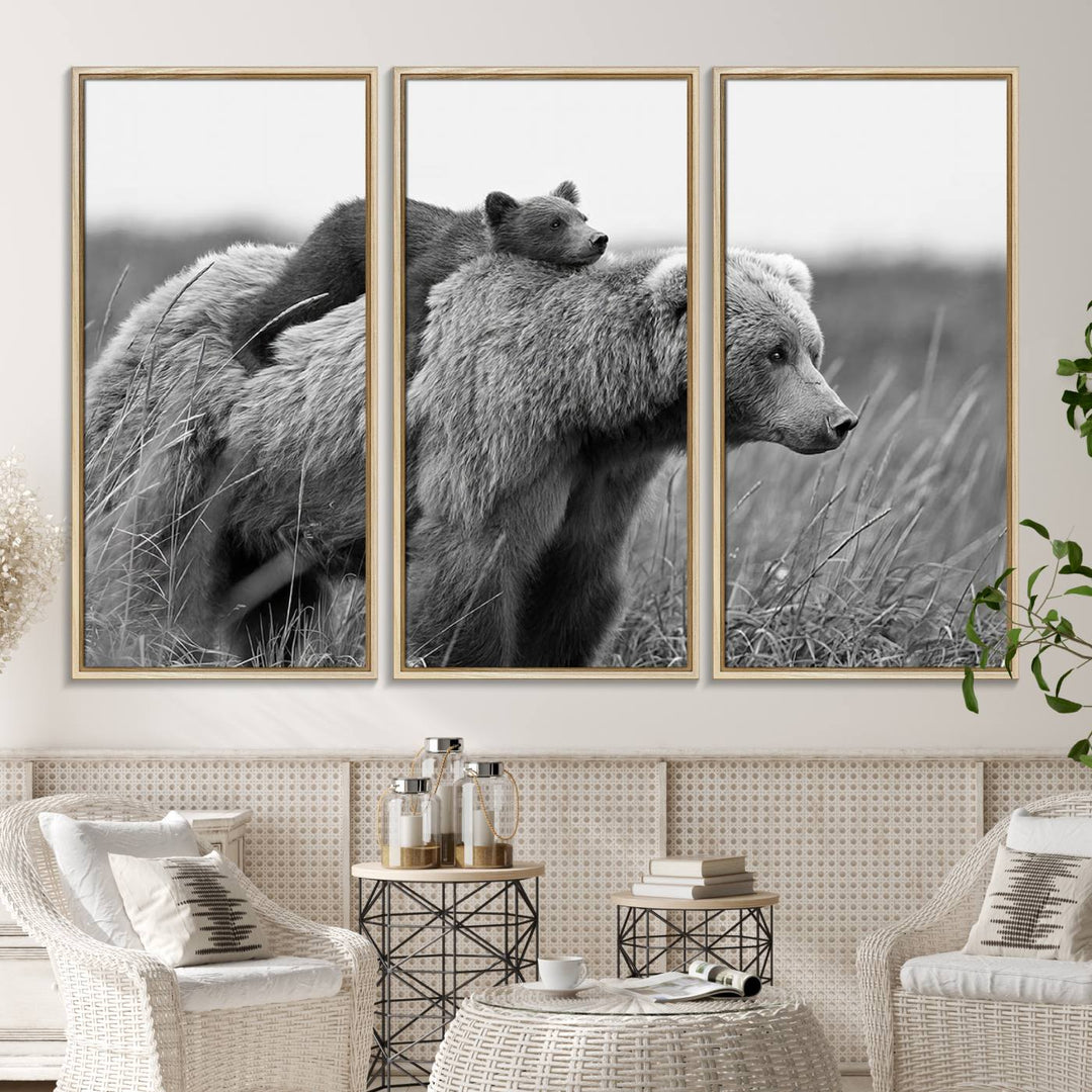 The Bear and Cub Wall Art Canvas is prominently displayed.