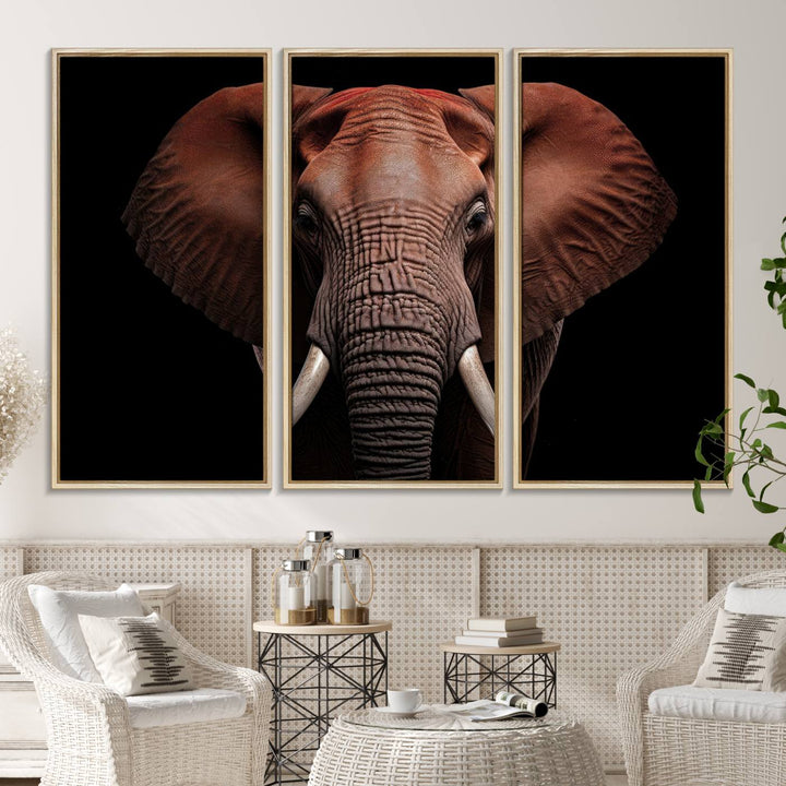 The Wild Elephant Wall Art Canvas Print is displayed prominently.