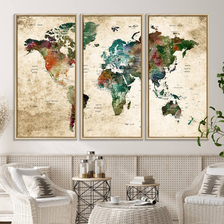 World Map Wall Art Print.