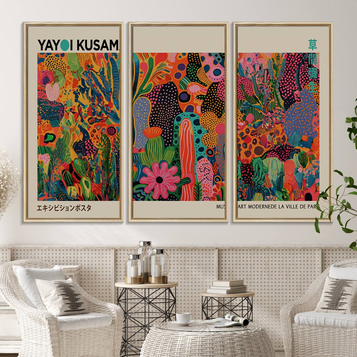 Framed Yayoi Kusama 1986 Wall Art Print adds contemporary style.