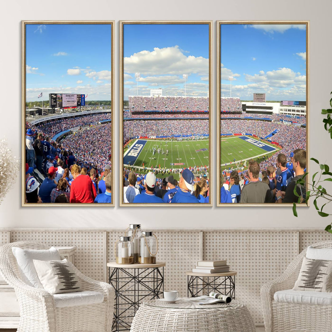 The cozy Buffalo Highmark Stadium Wall Art charms the view.