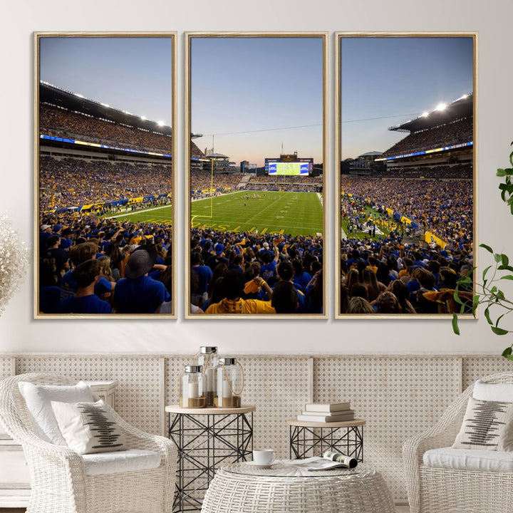 Pittsburgh Panthers Acrisure Stadium wall art print on canvas.