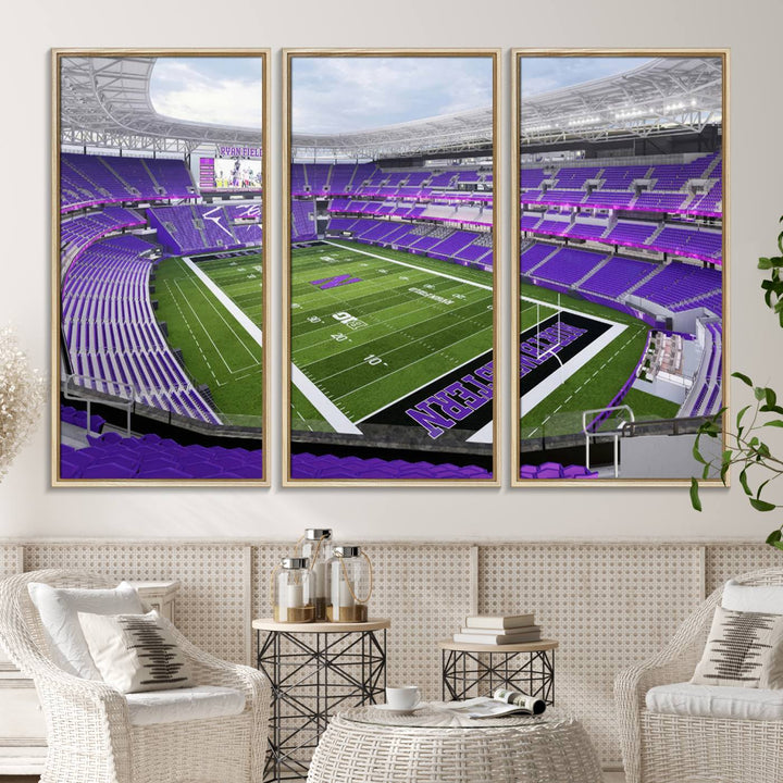 Ryan Field: Northwestern Wildcats Football premium canvas wall art.