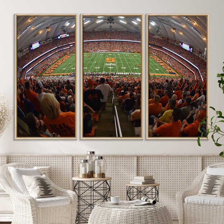 From above, the view resembles the Syracuse University Orange Football Team Wall Art Canvas.