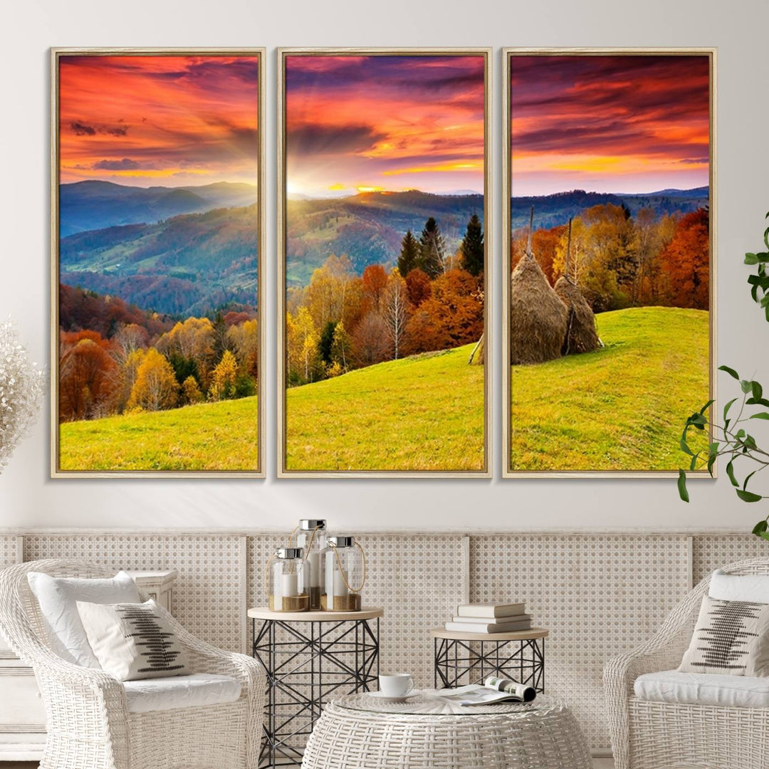 Landscape View Sunset museum-quality canvas art, ready to hang.