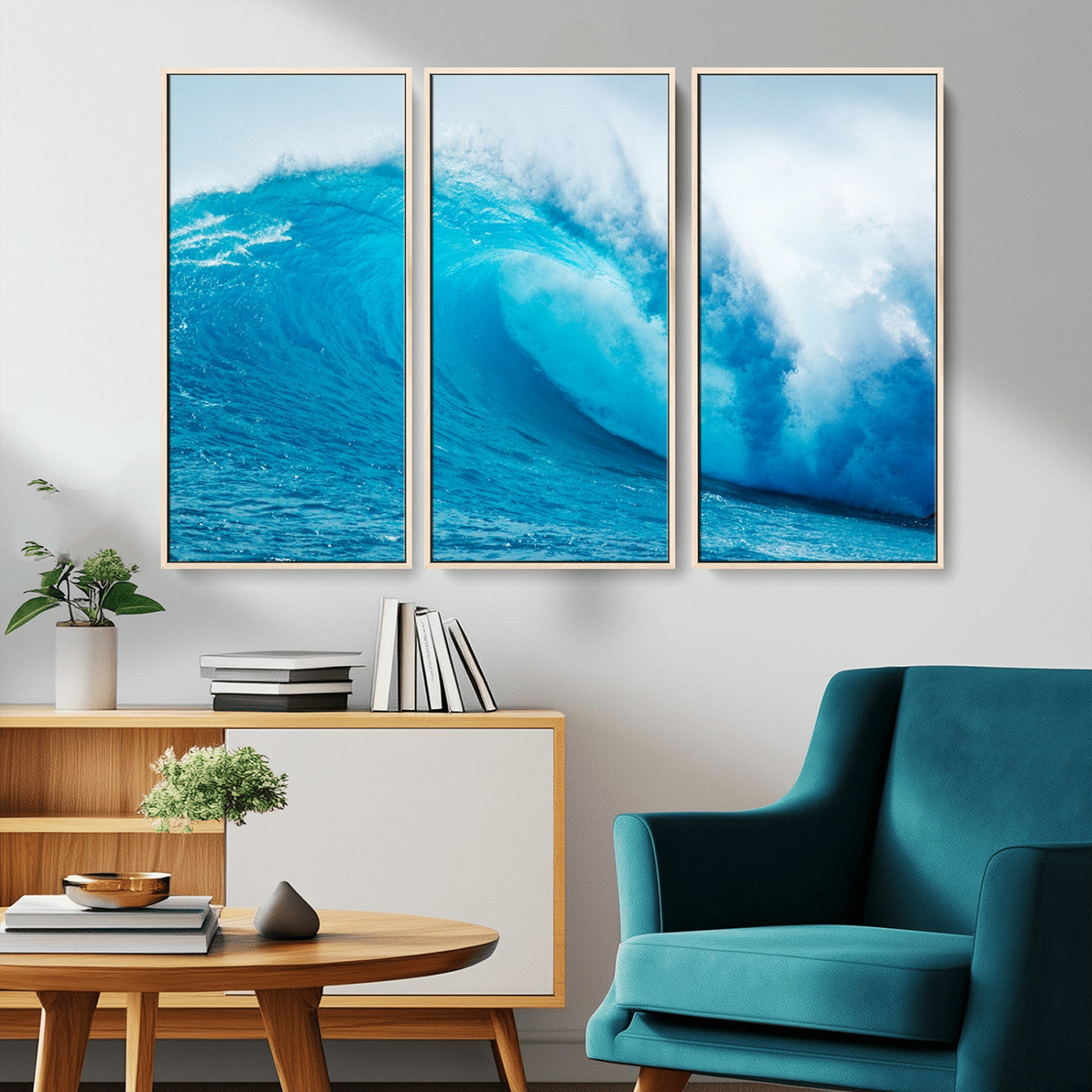 MGV-FC-48X32-3P - Big Ocean Surfing Wave Wall Art Canvas Print
