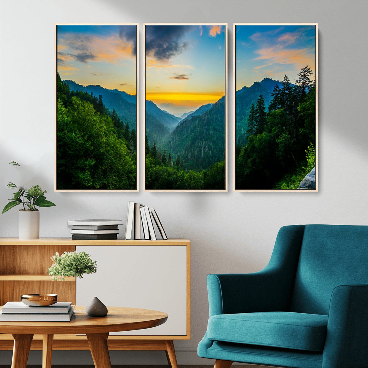 MGV-FC-48X32-3P - Green Forest Wall Art Canvas Print
