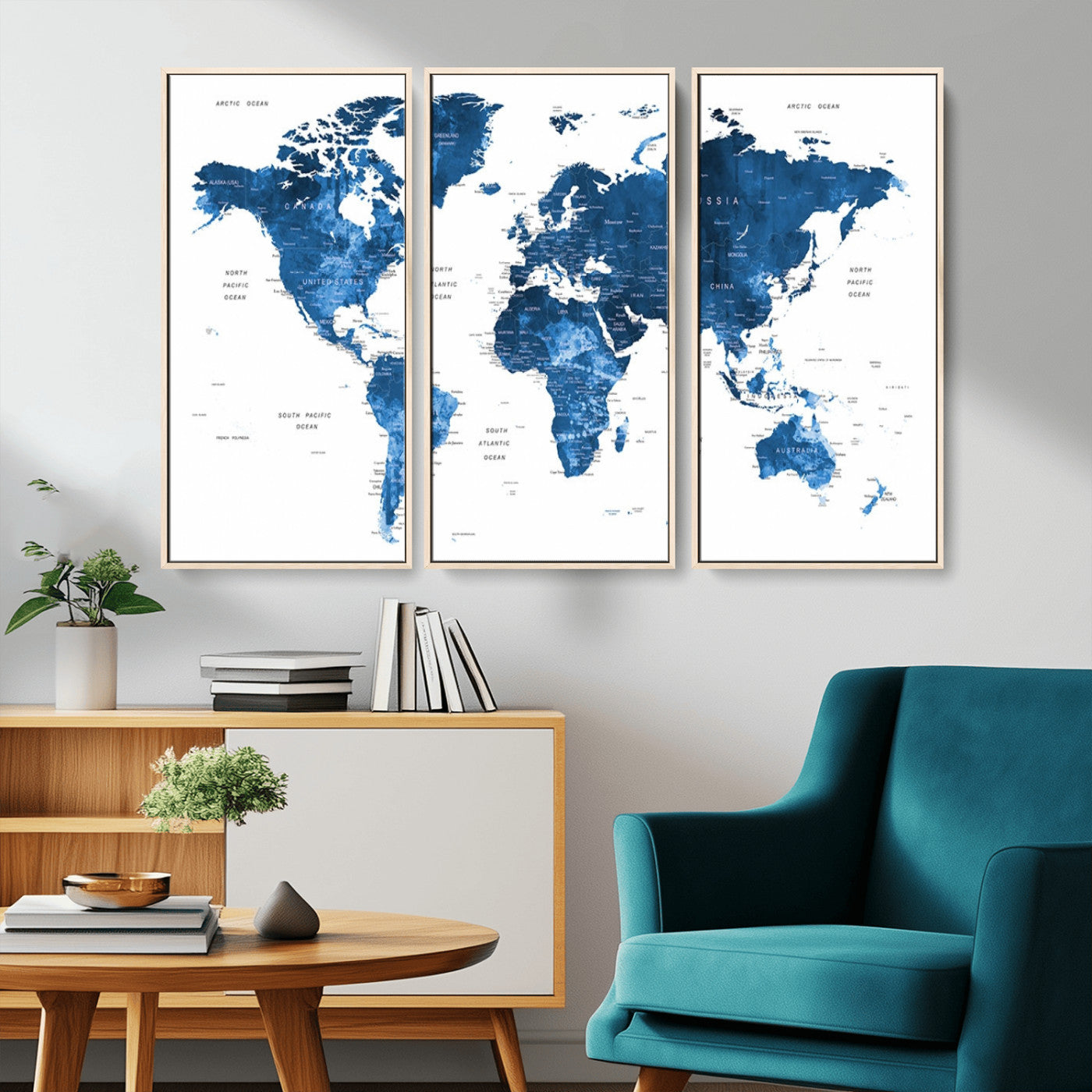 MGV-FC-48X32-3P - Push Pin World Map Canvas Print – Framed Wall Art for Couples to Track Their Travels – Anniversary