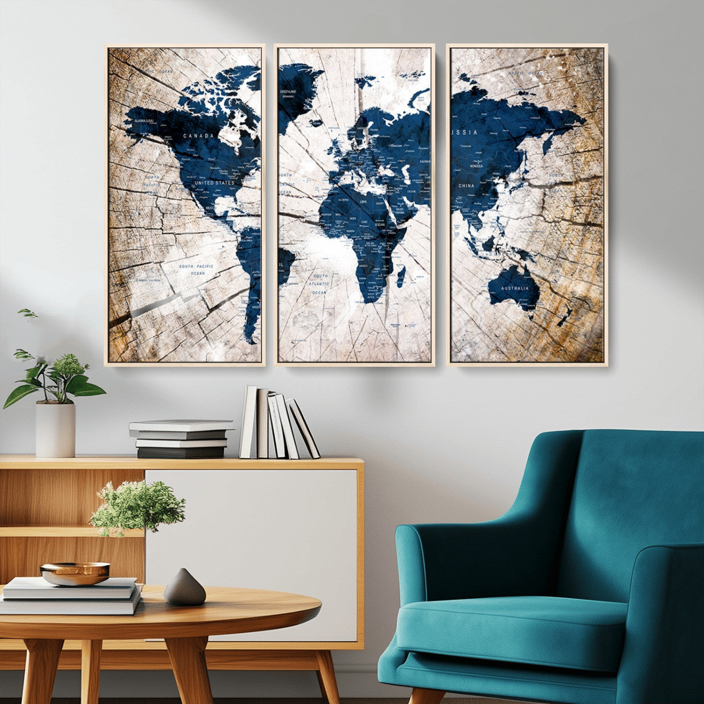 MGV-FC-48X32-3P - Push Pin World Map Canvas Print – Framed Wall Art for Couples to Track Their Travels – Anniversary
