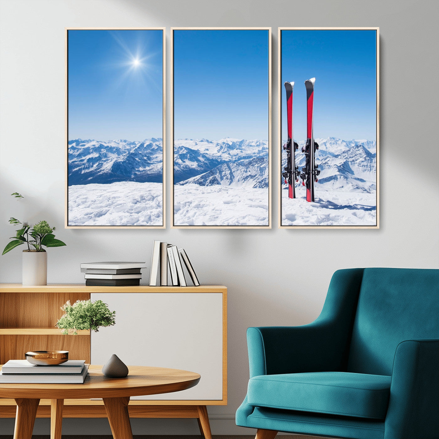 MGV-FC-48X32-3P - Ski Season Snow Wall Art Canvas Print