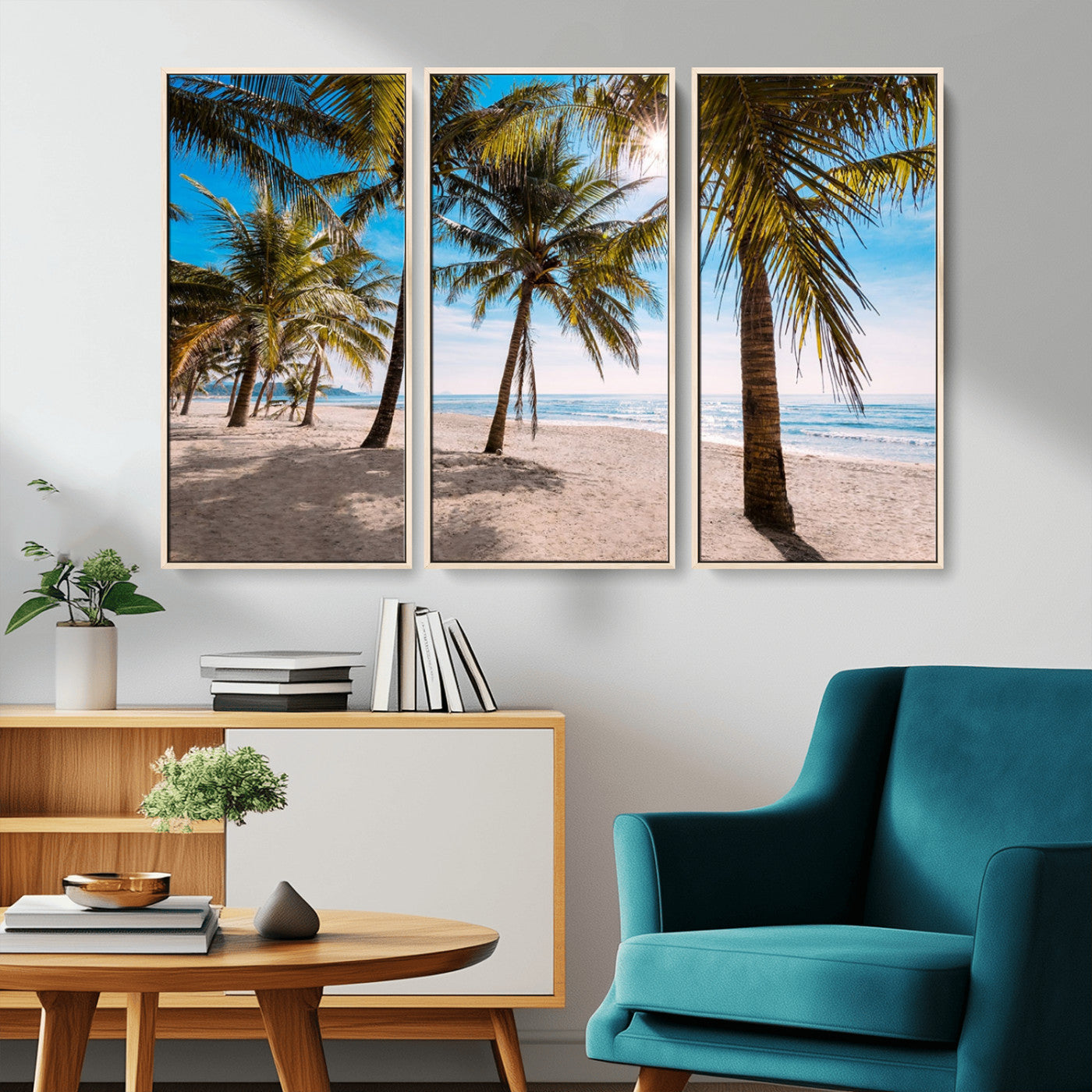 MGV-FC-48X32-3P - Palm Beach Tropical Island Wall Art Canvas Print