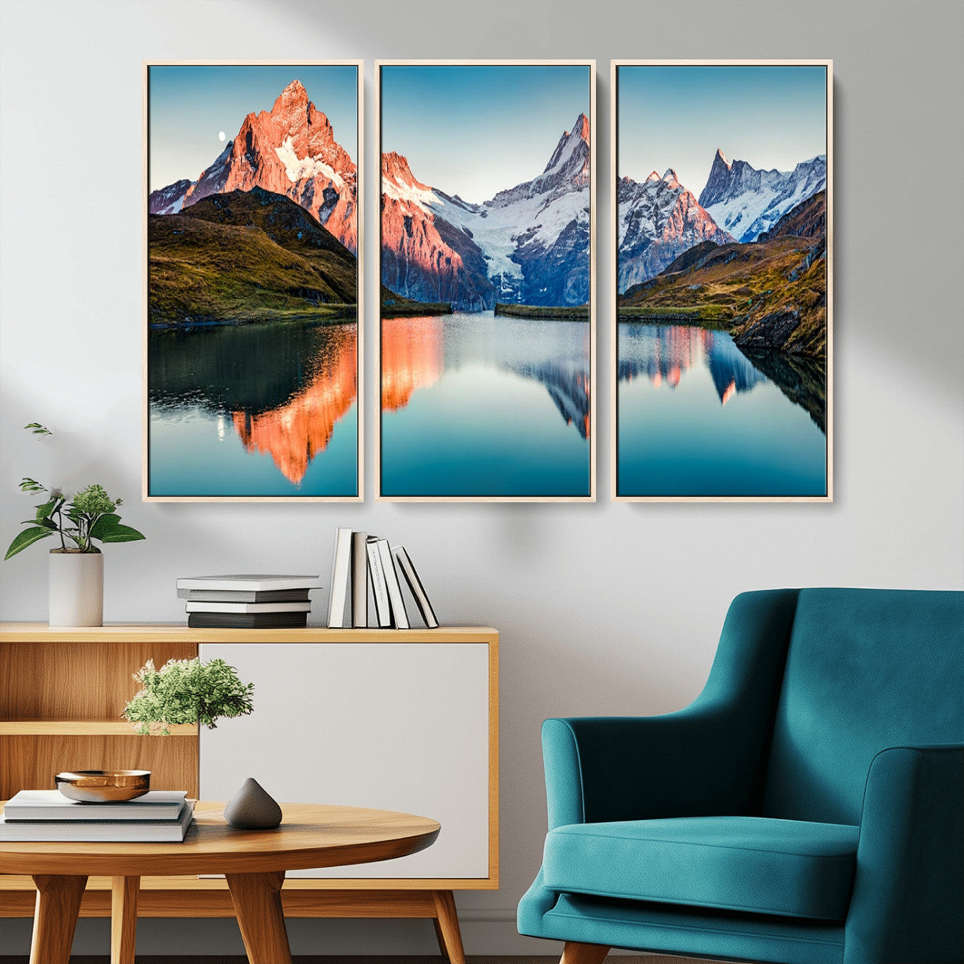 MGV-FC-48X32-3P - Landscape Mountain and Lake View Wall Art Canvas Print