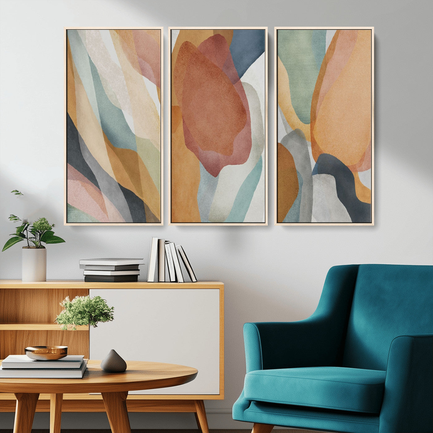 MGV-FC-48X32-3P - Boho Wall Art Canvas Print Set, Watercolor Boho Wall Art Canvas