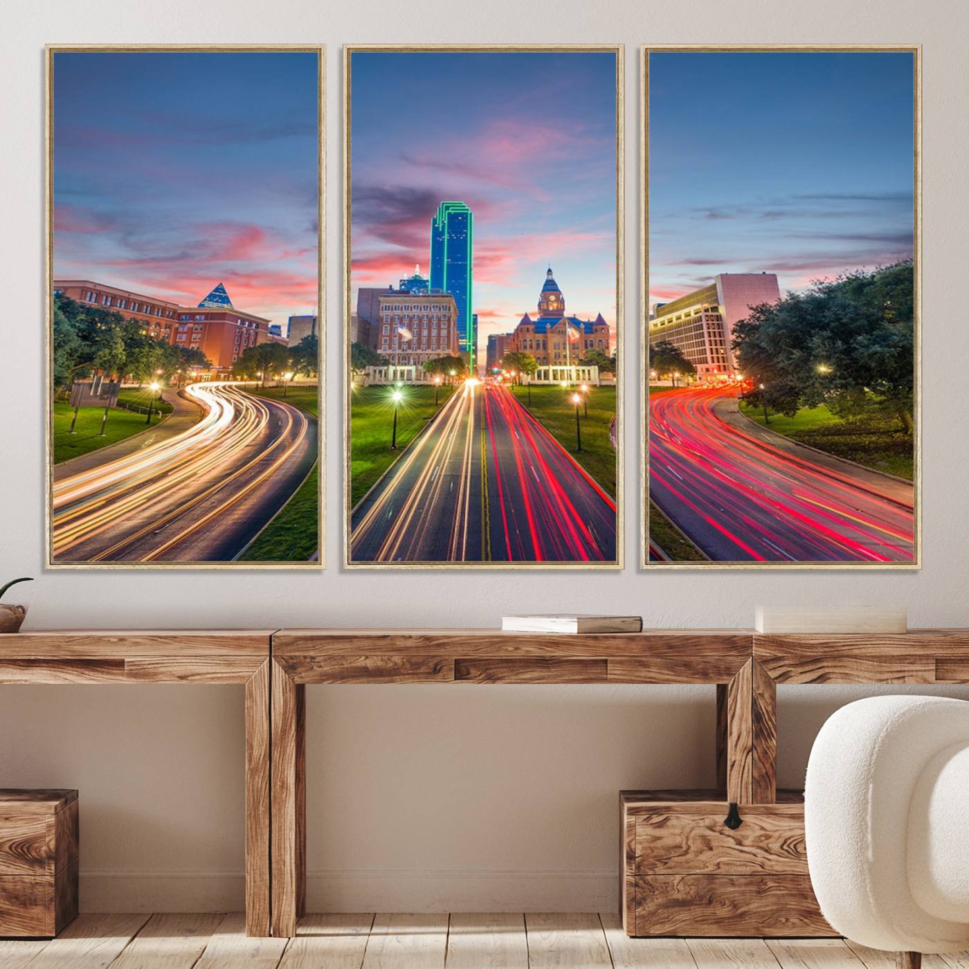 Dallas City Lights Large Wall Art Dallas Cityscape Canvas Print
