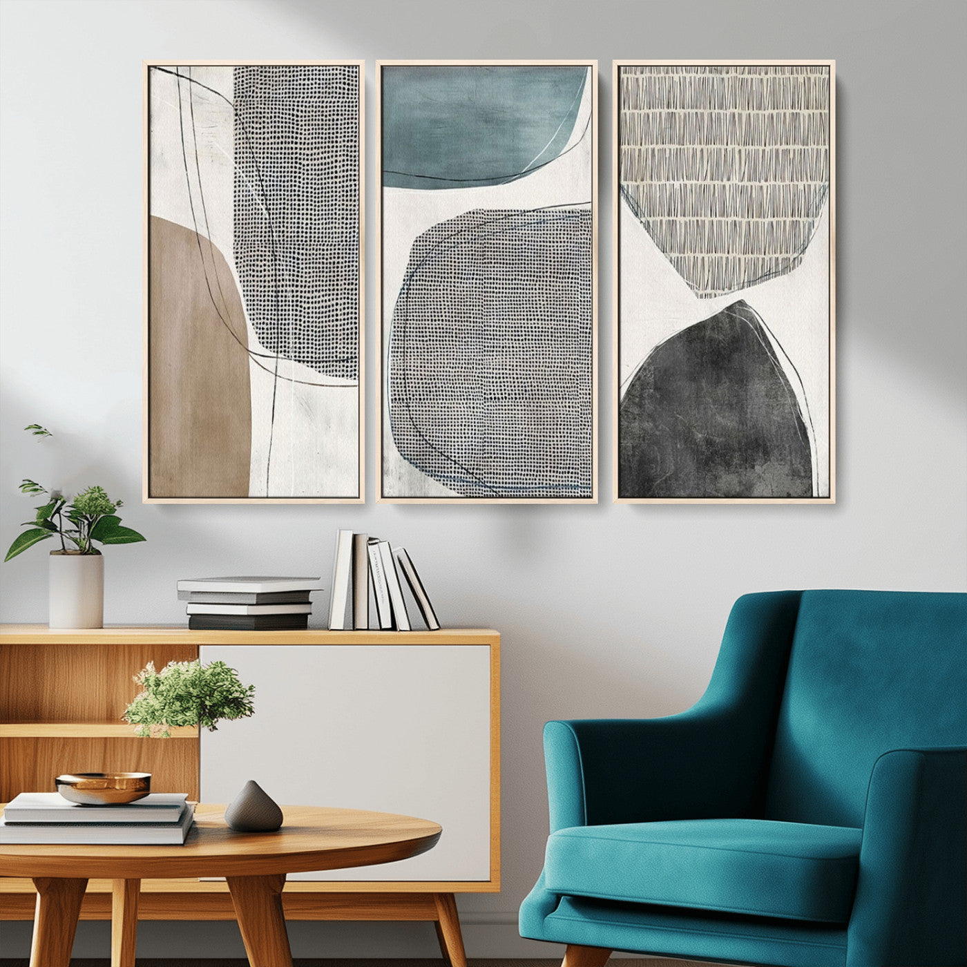 MGV-FC-48X32-3P - Canvas Print Wall Art Abstract Art Boho, Framed Boho Decor Canvas Print