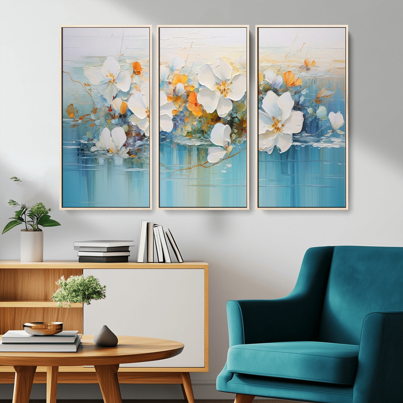 MGV-FC-48X32-3P - Abstract Flower Wall Art Canvas Print
